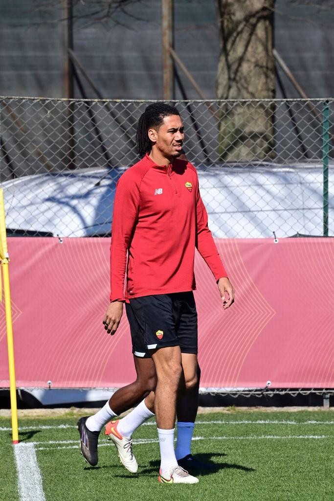 Smalling durante l\'allenamento (AS Roma via Getty Images)