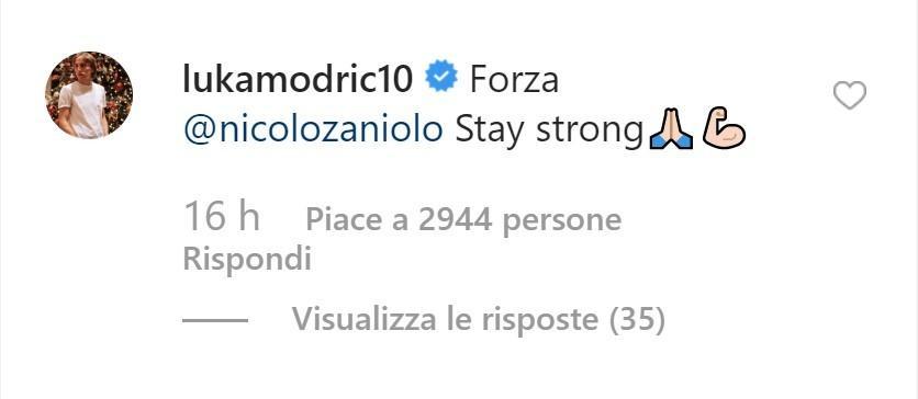 Foto Zaniolo I Messeggi Di Conforto Da Totti A Modric