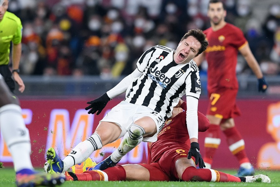 L'infortunio di Chiesa in Roma-Juventus