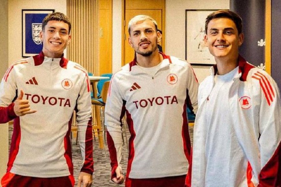 I tre argentini della Roma rispettivamente Soulé, Paredes e Dybala