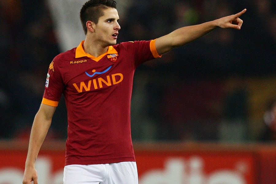 Erik Lamela con la maglia della Roma