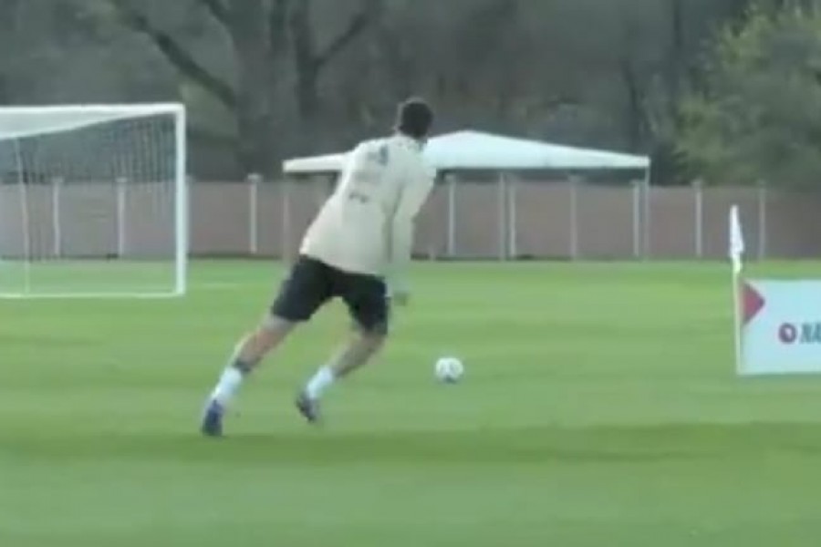 Matias Soulé in allenamento con l'Argentina 