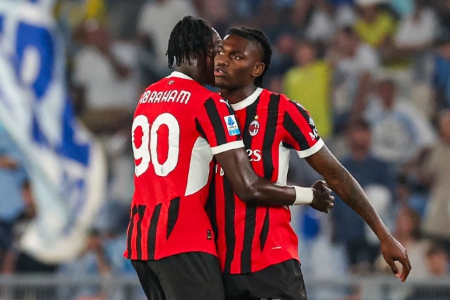 Abraham e Leao in campo all'Olimpico