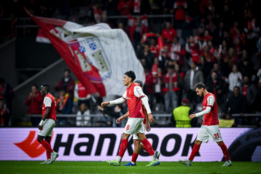 Vitor Carvalho e compagni in occasione della sfida tra il Braga e l'Hoffenheim, vinta 3-0 dai portoghesi