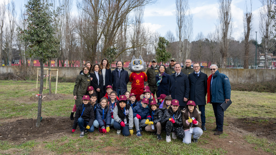 Lina Souloukou nell'evento a Trigoria 