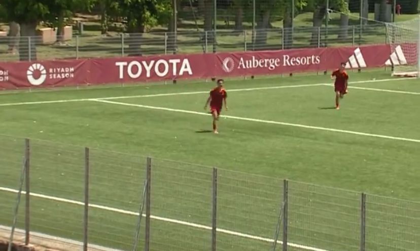 L'esultanza della Roma Under 15 contro l'Inter