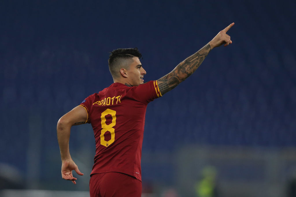 Diego Perotti in azione con la maglia della Roma