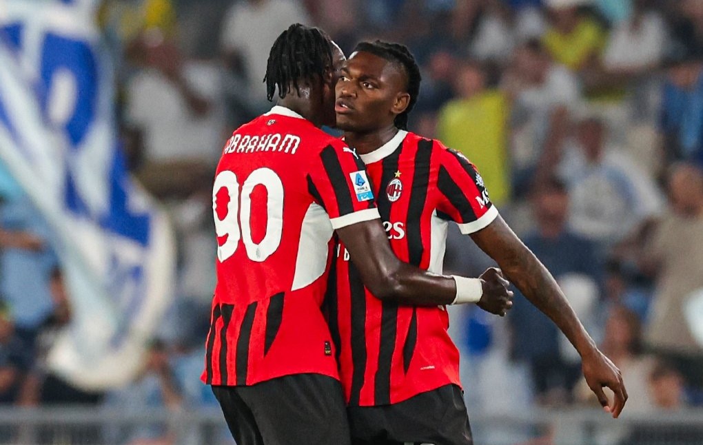 Abraham e Leao in campo all'Olimpico