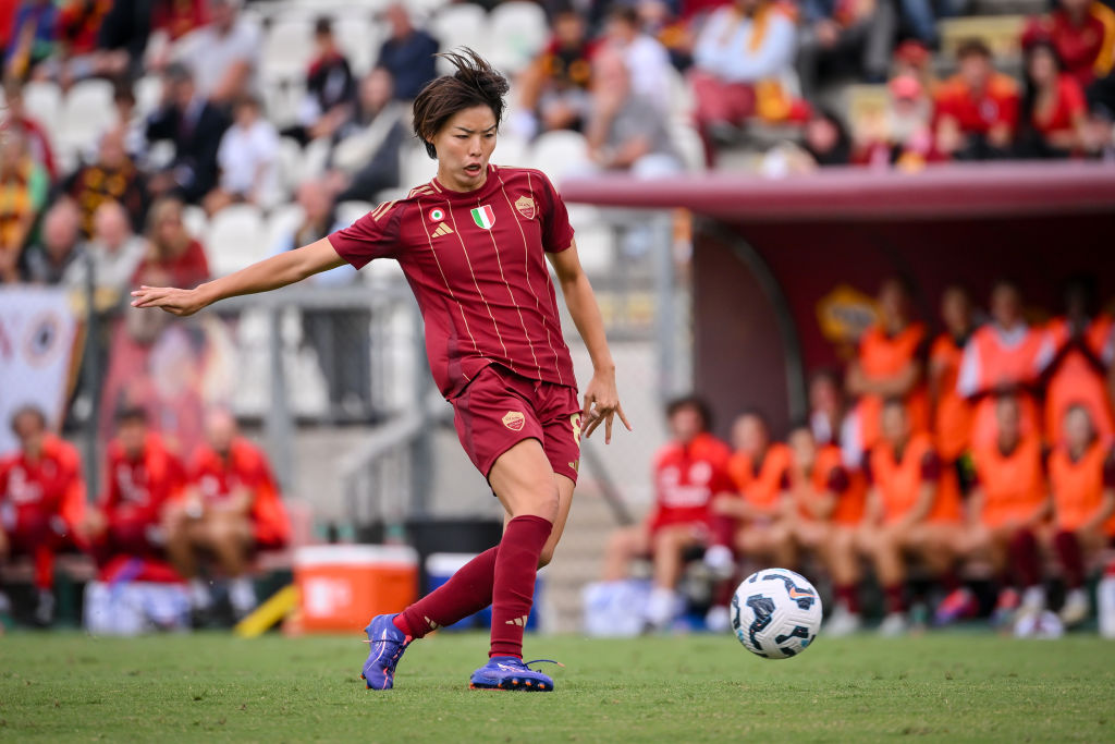 Saki Kumagai in azione al Tre Fontane con la maglia della Roma