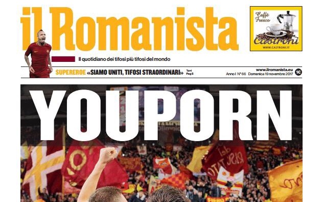 Il titolo de Il Romanista del 19 novembre 2017, all'indomani del derby