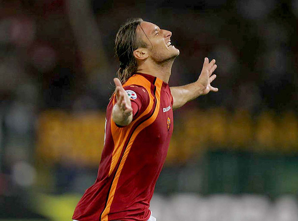 L'esultanza di Francesco Totti