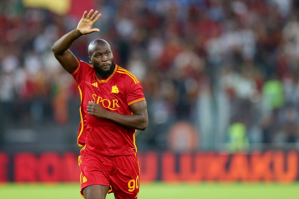 Romelu Lukaku con la maglia della Roma 