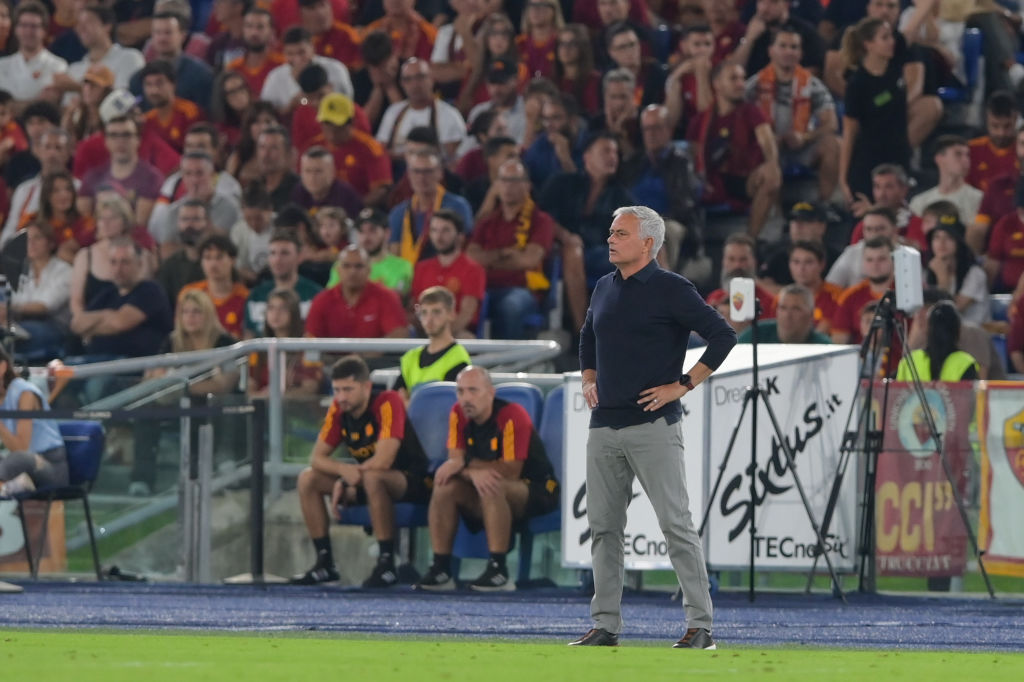 José Mourinho durante una sfida all'Olimpico 