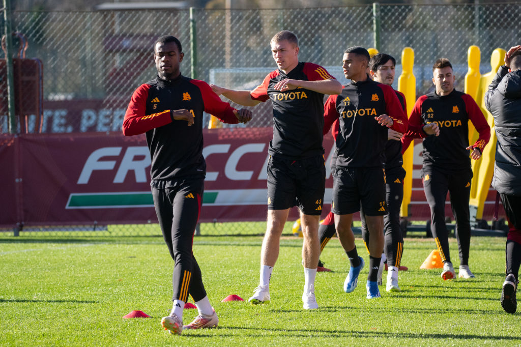 Ndicka e Kristensen in azione a Trigoria