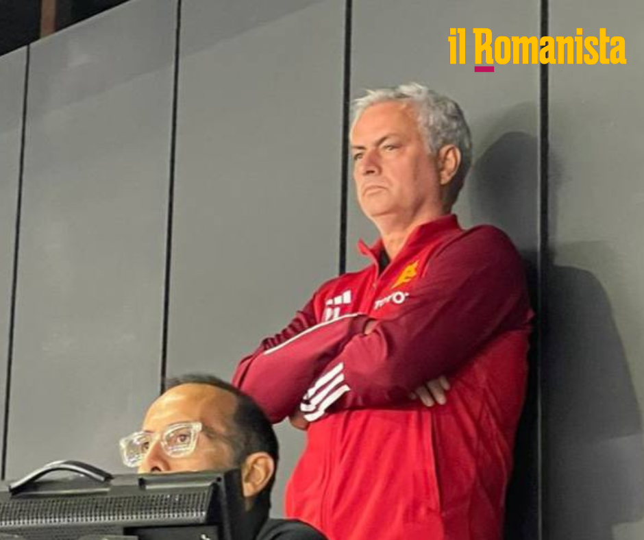 José Mourinho in tribuna stampa