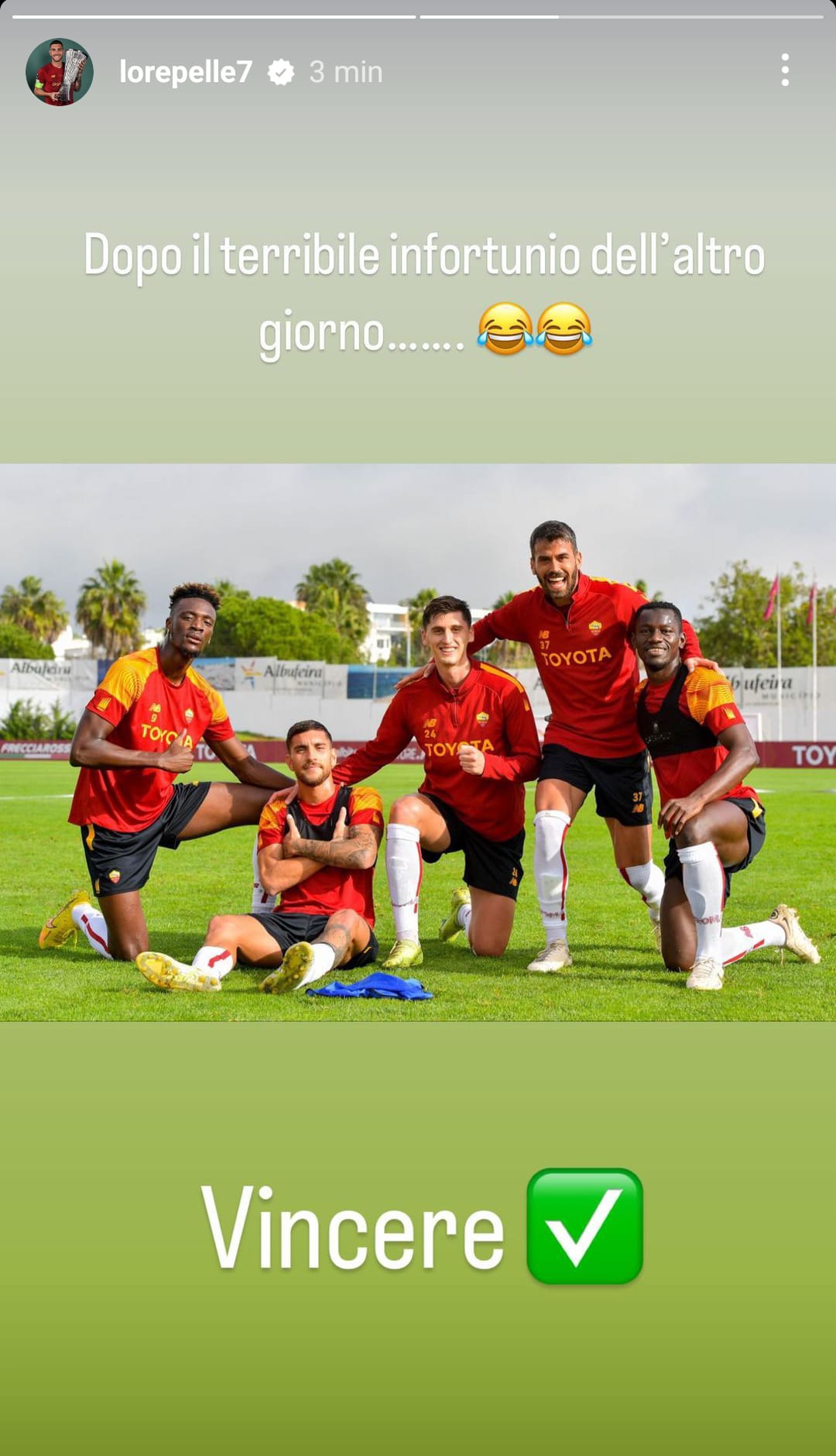 Lorenzo Pellegrini su Instagram