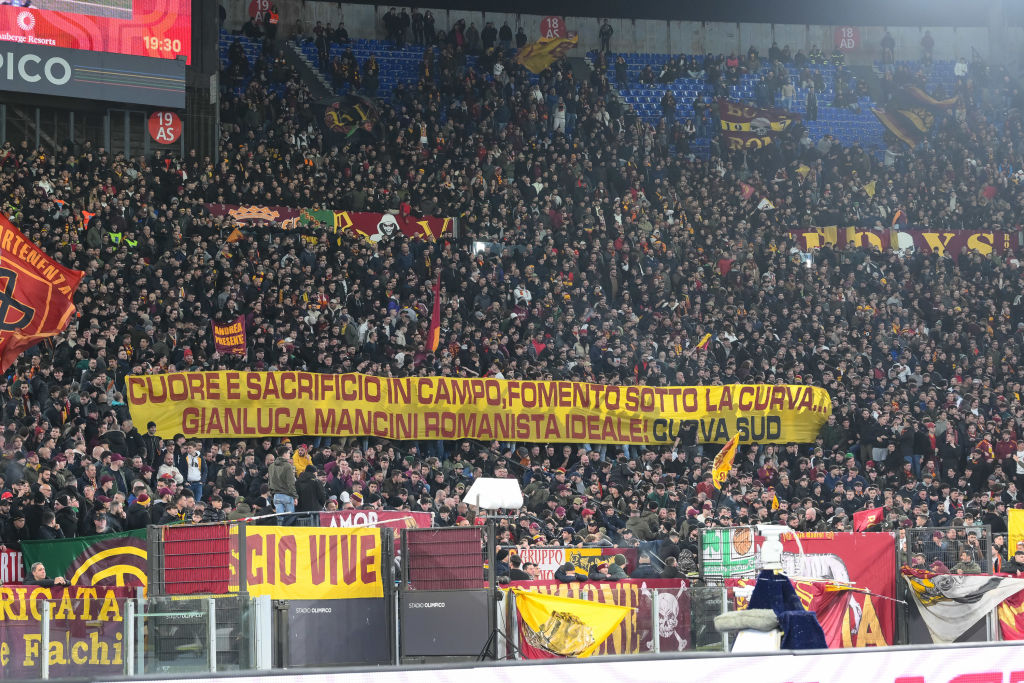 Striscione per Mancini