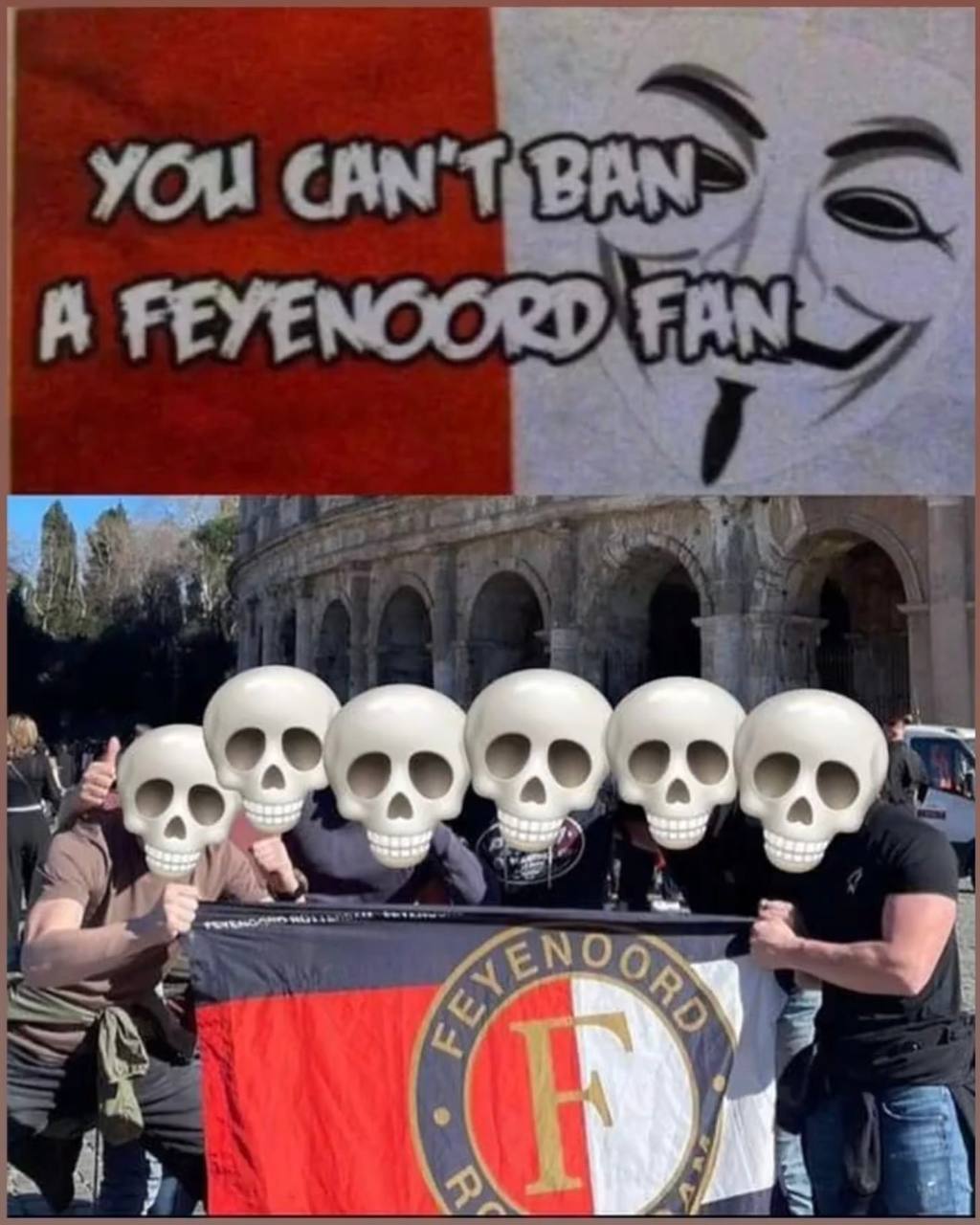 Tifosi del Feyenoord davanti al Colosseo