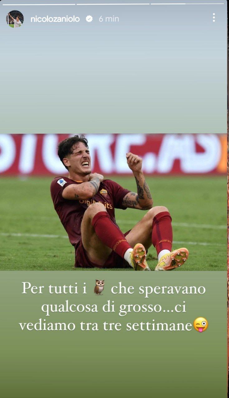 La storia di Zaniolo su Instagram